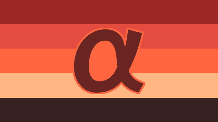 Alpha flag with symbol Alpha flag with symbol
